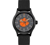 Timex Tribute - Cinturino in tessuto al quarzo da uomo collegiate scout, 40 mm, Tigri Clemson, classico