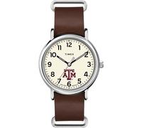Timex Tribute Collegiate Weekender 40mm cinturino in pelle al quarzo da uomo, Texas A&M Aggies