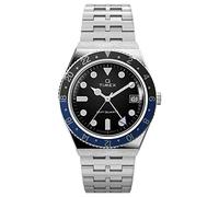 Orologio Uomo TIMEX Q DIVER GMT TW2V38100 Acciaio Nero Vintage SWISS MADE