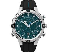 Timex Orologio automatico da uomo Timex Q da 40 mm, cinturino in gomma sintetica, in acciaio inox, quadrante champagne, cassa in acciaio inox TW2W47600