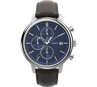Timex TW2W76200A Men’s “Chicago” 45mm Blue Dial Brown Leather Strap Watch