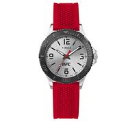 Timex UFC Men's Gamer 42mm Watch - Red Strap Silver-Tone Dial Silver-Tone Case