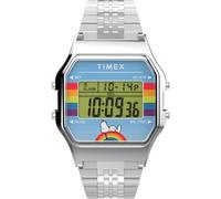 Timex Orologio digitale al quarzo TW2V61300 Unisex Argento cinturino acciaio inox Moderno