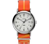 Timex Unisex Weekender 40mm, Arancione/Argento/Bianco, moderno