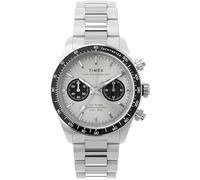 Timex Waterbury Heritage - Orologio da uomo, 39 mm, cinturino in acciaio inox, quadrante argentato e cassa in acciaio inox