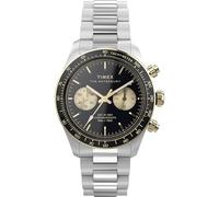 Timex Waterbury Heritage - Orologio da uomo da 39 mm, cinturino in acciaio inox, quadrante nero, cassa in acciaio inossidabile