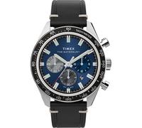 Timex Waterbury TW2Y18600 - Orologio cronografo tradizionale con cinturino in pelle, 41 mm, Blu, Vestito