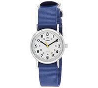 Timex Weekender 31 mm Orologio da Donna con Cinturino in Tessuto Blu con Cassa Color Argento TW2U29900