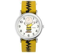 Timex Orologio Analogico Classico Quarzo Unisex Bambini con Cinturino in Nylon TW2R41100, Giallo (Yello/Black/Charlie Brown)