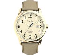Timex Women's Easy Reader 38mm Color Pop Quartz Leather Strap, Gold, 20 Casual Watch (Model: TW2V047009J)
