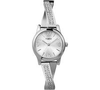 Timex Women's Fashion Stretch Bangle 25mm Watch - Silver-Tone Expansion Band Silver-Tone Dial Silver-Tone Case