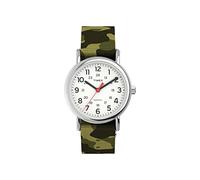 Timex Women's Weekender 31mm Watch - Silver-Tone Case Camo Fabric Strap White Dial