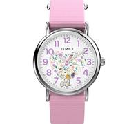 Timex x Peanuts Orologio da donna Weekender in Bloom 31 mm - Cinturino rosa quadrante bianco cassa argentata, Rosa