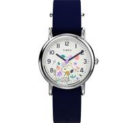Timex x Peanuts Weekender in Bloom Orologio da donna 31 mm - Cinturino blu quadrante bianco cassa argentata, Blu