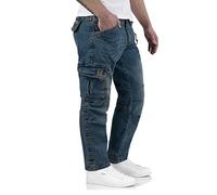 Timezone Benito TZ 3387 - Jeans cargo da uomo, colore: blu 3387 Scrub Blue Wash 48 IT (34W/34L)