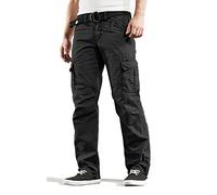 Timezone BenitoTZ Benito Pantaloni cargo da uomo con cintura in tessuto, Nero , 48 IT (34W/34L)