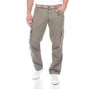 Timezone BenitoTZ, pantaloni cargo da uomo, pantaloni cargo larghi, 100% cotone, tasche basiche, beige, grigio, verde, w28 w29 w30 w31 w32 w33 w34 w36 w38 w40, grigio perla (8435), 46 IT (32W/32L)