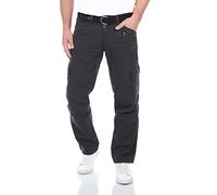 Timezone BenitoTZ, pantaloni cargo da uomo, pantaloni cargo larghi, 100% cotone, tasche basiche, beige, grigio, verde, w28 w29 w30 w31 w32 w33 w34 w36 w38 w40, Dark Grey (9889), 46/48 IT (33W/36L)