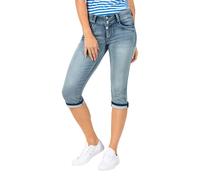 TIMEZONE Bermuda Donna SLIM ENYATZ 3/4 - Vita Media - Slim Fit - Blu W25-W33 Str