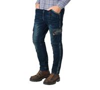 Timezone Jeans Cargo con Materiale Elastico e Tasche Funzionali, Colore:Marina, Taglia Pantalone:29W / 32L, Lunghezza della Gamba:L32