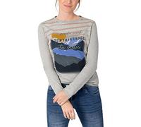 Timezone Maglia a Maniche Lunghe Stampata T-Shirt, Paloma Grey Melange, L Donna