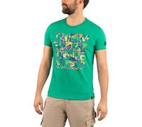 Timezone Palm Check T-Shirt, Verde, XL Uomo