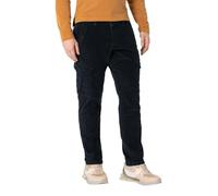 Timezone Pantaloni Cargo Uomo Regular Fit Slim Leg Tasche a Soffietto Misto Cotone Elastico, Colore:Blu Scuro, Taglia Pantalone:33W / 34L, Lunghezza della Gamba:L34