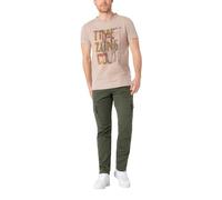 Timezone Pantaloni Uomo Cargo vestibilità Regolare Tasche Cotone Zip Comodo alla Moda, Colore:Verde, Taglia Pantalone:34W / 32L, Lunghezza della Gamba:L32