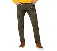Timezone Regular Rogertz Pantaloni Eleganti da Uomo, Oliva Militare, 33W / 34L