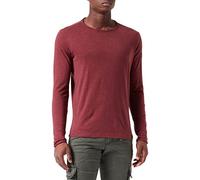 Timezone Ribbed Basic-Maglia a Maniche Lunghe T-Shirt, Rosso Amarone, XL Uomo