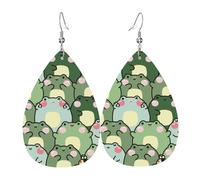Timidi orecchini a forma di rana da donna, orecchini a goccia colorati in pelle per le donne alla moda, orecchini a goccia gioielli