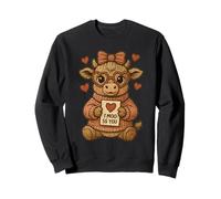 Timido Mucca Valentine I Moo-SS You Crochet Love San Valentino Felpa