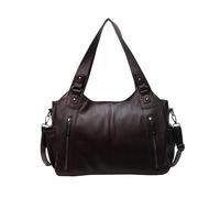 TIMIFUN Borsa tote in pelle da donna, borsa monospalla retrò di grandi dimensioni, tracolla semplice con tracolla regolabile, adatta per viaggi, viaggi di lavoro, shopping e varie occasioni (Coffee)