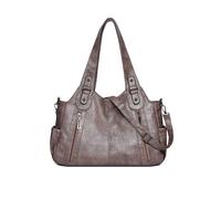 TIMIFUN Borsa tote in pelle da donna, borsa monospalla retrò di grandi dimensioni, tracolla semplice con tracolla regolabile, adatta per viaggi, viaggi di lavoro, shopping e varie occasioni (Camel)