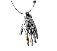 TIMIFUN Mechanical Bionic Hand Pendant, Cool Movable Finger Joints Robot Hand Charm Pendant, Movable Finger Joints Robot Charm Necklace, For Men Women (argento)