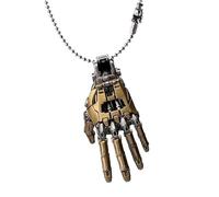 TIMIFUN Mechanical Bionic Hand Pendant, Cool Movable Finger Joints Robot Hand Charm Pendant, Movable Finger Joints Robot Charm Necklace, For Men Women (oro)