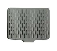 TIMIFUN Tappetino salva-piatti in silicone anti-goccia, tappetino in silicone alimentare, tappetino antiscivolo resistente al calore per lavello e bancone della cucina (grigio)