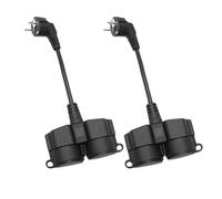 Timisea 2 prese a doppia presa esterna, impermeabile, 2 prese, senza cavo, per giardino, terrazza e balcone, spina Schuko con coperchio protettivo, ideale per pompa di piscina, illuminazione lavatrice
