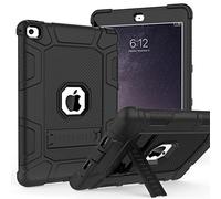 TIMISM Custodia per iPad Air 2a generazione 2014, custodia per iPad Air 2 con cavalletto, 3 in 1, resistente, antiurto, ibrida a tre strati, custodia protettiva per iPad Air 2 A1566, A1567 (nero)