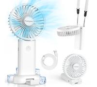 Timiyou Mini Ventilatore Portatile, Ultra Silenzioso 3 Velocità USB C Mini Ventilatori da Tavolo Ventilatore A Mano Ventilatore Pieghevole per Ufficio/Viaggio/Trucco/Campeggio/Esterni/Spostamenti