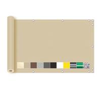 Timizi Copri Ringhiera Balcone Esterno 75x800cm, Ombreggiante per Recinzione Asciugatura Veloce Telo Frangivento Resistente e Coprente per Giardino e Balcone - Sabbia