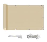 Timizi Copri Ringhiera Balcone Esterno 90x450cm, Telo per Balcone Asciugatura Veloce Tenda Ombreggiante Robusto e Resistente per Giardino e Balcone - Sabbia