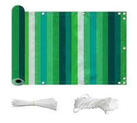 Timizi Telo Frangi-Vista Balcone 70x250cm, Telo Copertura Frangi-Vista Asciugatura Veloce Telo Ombreggiante con Cordino e Fascette per Recinzione Giardino - Verde e Bianco