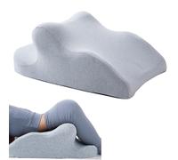TIMJAN Cuscino a cuneo for il supporto della schiena, cuscino in memory foam for l'elevazione delle gambe e for la lettura, design ergonomico for dormire seduti e leggere(Light gray)