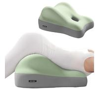 TIMJAN Cuscino a cuneo for il supporto della schiena, cuscino in memory foam for l'elevazione delle gambe e for la lettura, design ergonomico for dormire seduti e leggere(Green)