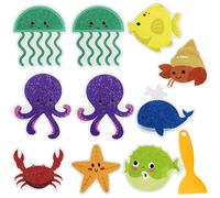 TIMJJG 10 adesivi da bagno antiscivolo con 1 piccolo raschietto, adesivi antiscivolo per vasca da bagno per bambini, adesivi antiscivolo per vasca da bagno