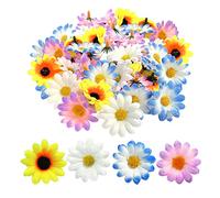 TIMJJG 100 piccoli margherite, fiori artificiali di margherita gerbera, decorazioni per fai da te, fiori falsi, per matrimoni, feste, decorazioni di compleanno (4 colori)