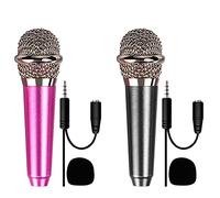 TIMJJG Mini microfono per canto e karaoke - cablato portatile per telefoni cellulari e laptop, 2 pezzi