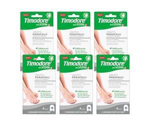 Timodore, Cerotti Paracalli per Calli Molli, Proteggono dallo Sfregamento della Scarpa, Prevengono il Riformarsi del Callo Molle, 100% Made in Italy, Dermatologicamente Testato, 6 Confezioni da 9 pz