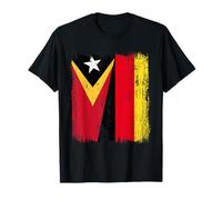 Timor EST Germania Mezza Bandiera Timor EST Patrimonio Tedesco Maglietta